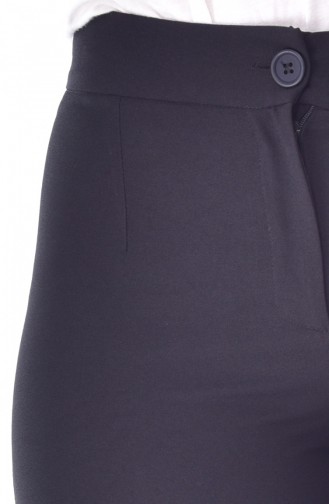 Düğmeli Bol Paça Pantolon 41079-02 Siyah 41079-02