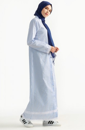 Ice Blue Hijab Dress 7195-03