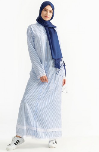 Ice Blue Hijab Dress 7195-03