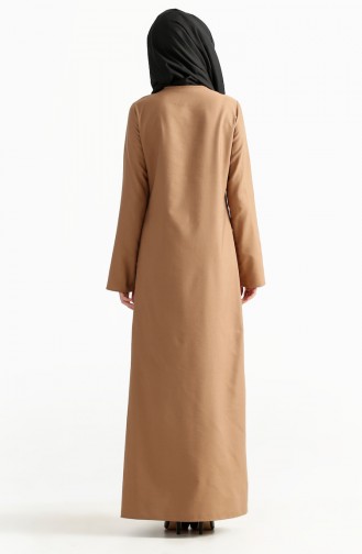 Nakışlı Elbise 2975-01 Camel