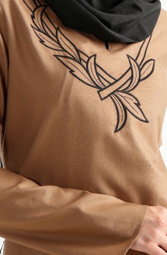TUBANUR Embroidered Dress 2975-01 Camel 2975-01