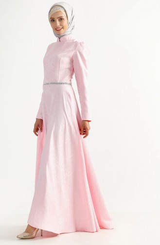 فستان بتصميم مُطبع 7194-03 لون زهري 7194-03