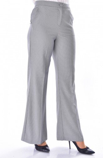 Patterned Wide Leg Trousers 41282A-01 Black Gray 41282A-01