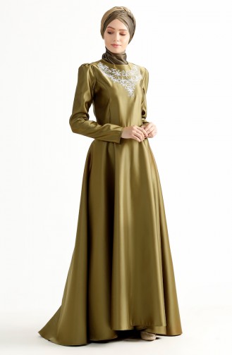 Tailed Evening Dress 7193-07 Khaki 7193-07