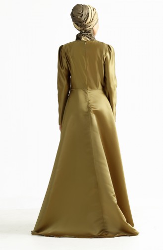 Robe de Soirée avec Traine 7193-07 Khaki 7193-07