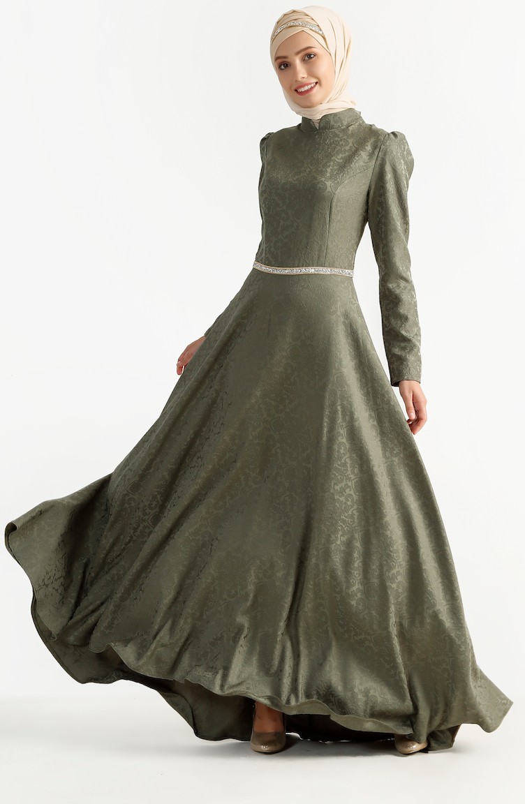 Khaki Evening Dress