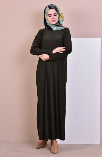 Zero Neckline Basic Dress 1788-02 Khaki 1788-02