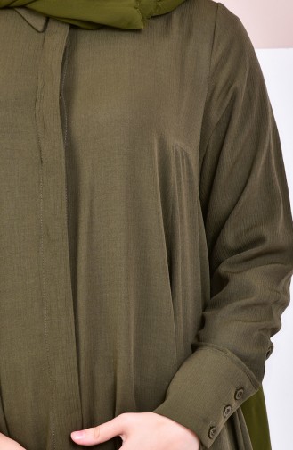 Gizli Düğmeli Salaş Tunik 61036-02 Haki