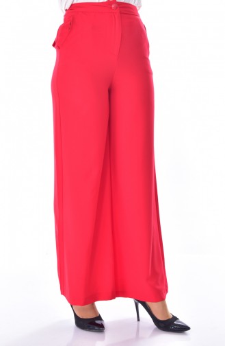 Pantalon Large avec Poches 41074-03 Rouge 41074-03