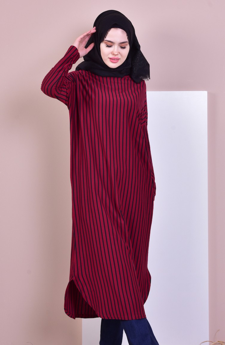 Bebe yarasa kol çizgili tunik modeli Bebe yarasa kol çizgili tunik modeli