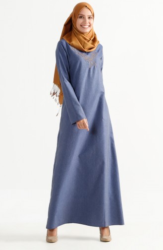 Denim Blue Hijab Dress 2975-10