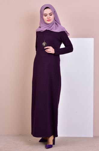 Dunkelviolett Hijab Kleider 2779-20