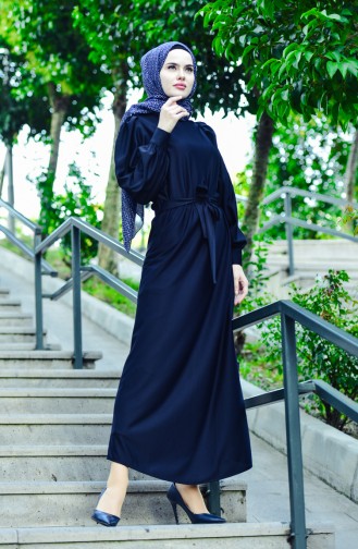 Dunkelblau Hijab Kleider 0307-05