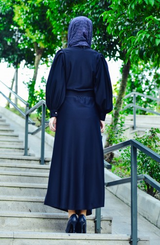 Dunkelblau Hijab Kleider 0307-05