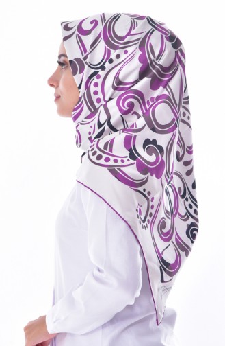 Patterned Twill Scarf 60200-01 Violet 60200-01