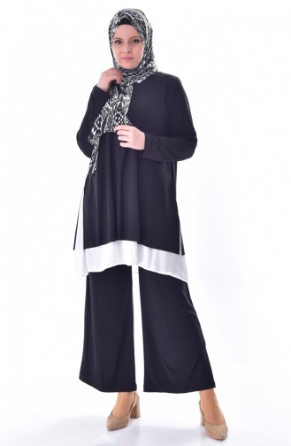 Ensemble Deux Pieces Tunique Pantalon 1975-01 Noir 1975-01