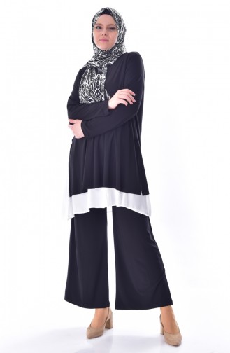 Ensemble Deux Pieces Tunique Pantalon 1975-01 Noir 1975-01