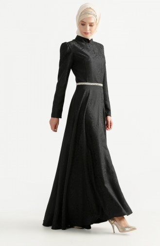 Jacquard Evening Dress 7194-10 Black 7194-10