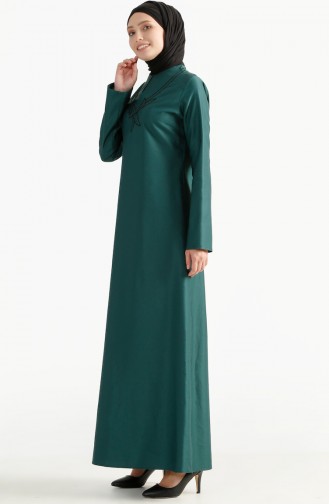 TUBANUR Embroidered Dress 2975-09 Emerald Green 2975-09