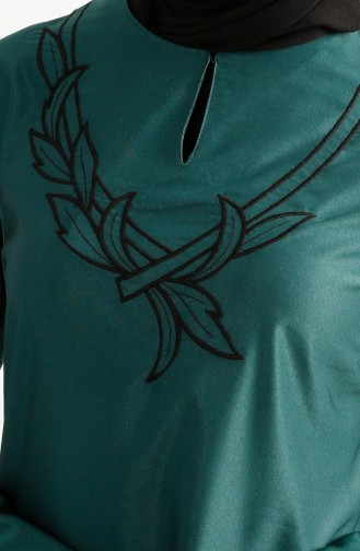 TUBANUR Embroidered Dress 2975-09 Emerald Green 2975-09