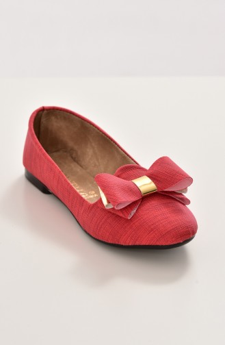 حذاء مسطح أحمر 50192-12
