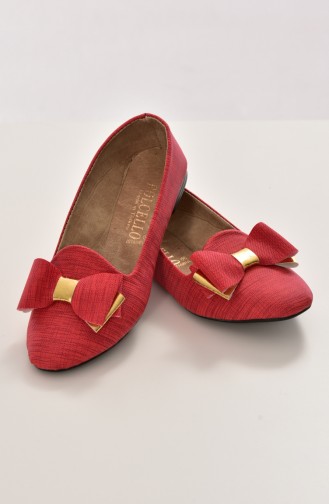 حذاء مسطح أحمر 50192-12