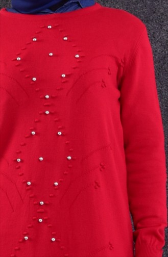 Pull Tricot Perlés 4208-05 Rouge 4208-05