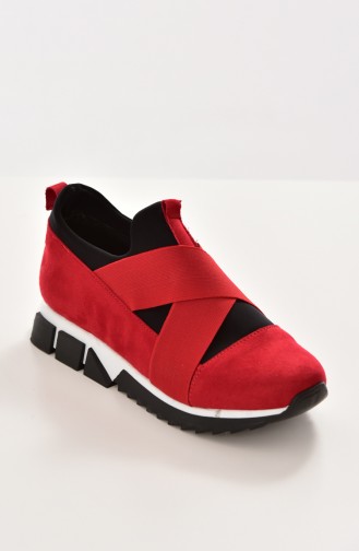 Chaussures Sport Pour Femme 6005K-02 Rouge Daim 6005K-01