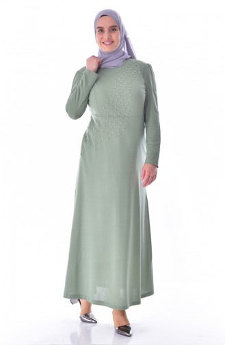 Large size Pearl Dress 0246-01 Mint Green 0246-01
