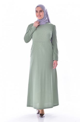 Large size Pearl Dress 0246-01 Mint Green 0246-01