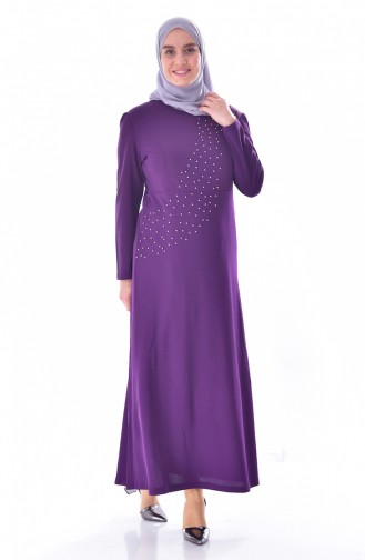 Large size Pearl Dress 0246-04 Purple 0246-04