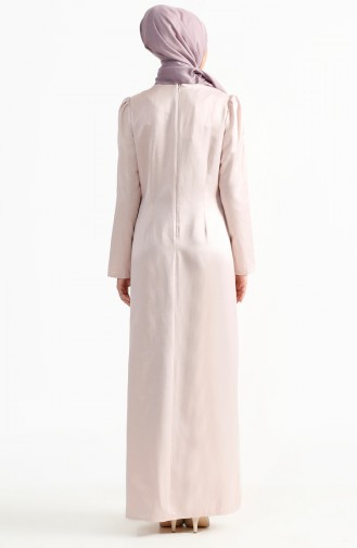 Powder Hijab Evening Dress 7201-02