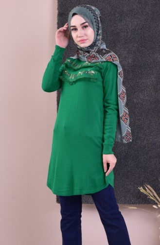 Knitwear Embroidered Sweater 1271-12 Green 1271-12