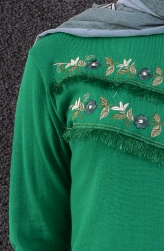Knitwear Embroidered Sweater 1271-12 Green 1271-12