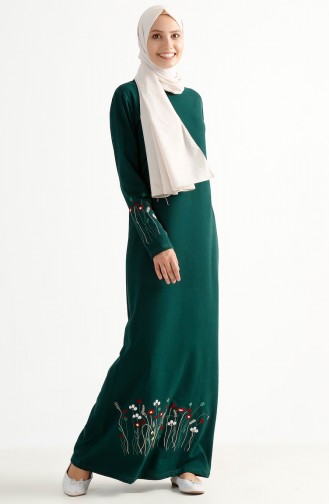 Emerald Green Hijab Dress 2980-04