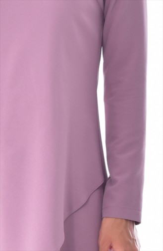 Ensemble Deux Pieces Tunique Asymtrique Pantalon 6132-03 Rose Pâle 6132-03