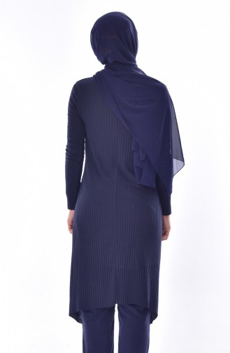 Asymmetric Knitted Tunic 3333A-02 Navy 3333A-02