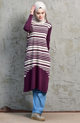 iLMEK Striped Tunic 4072 -04 Purple 4072  -04