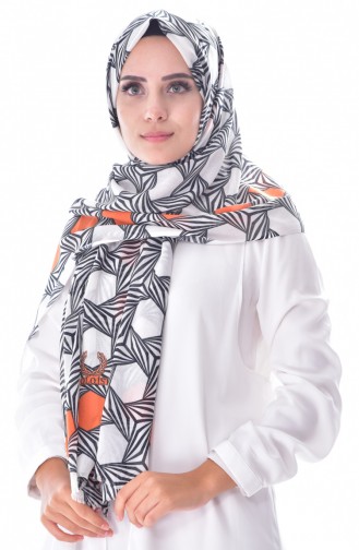 Patterned Shawl 2043-14 Orange 14