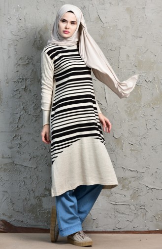 iLMEK Striped Tunic 4072 -02 Mink 4072  -02