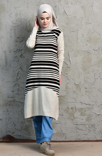 iLMEK Striped Tunic 4072 -02 Mink 4072  -02