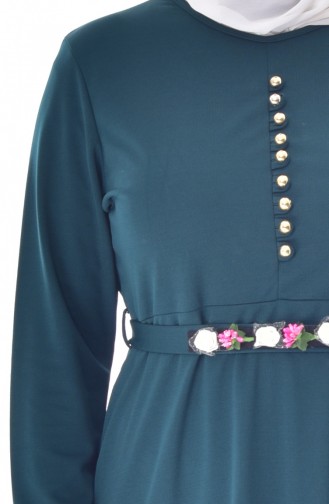 Übergröße Kleid mit Blumen Muster 0532-02 Grün 0532-02