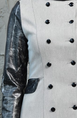Leather Garnish Overcoat 1085-01 Gray 1085-01