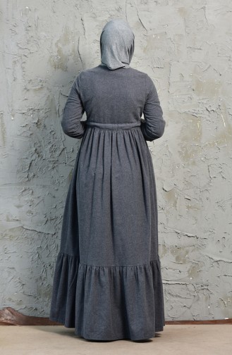 Stone Detailed Dress 2030-03 Gray 2030-03