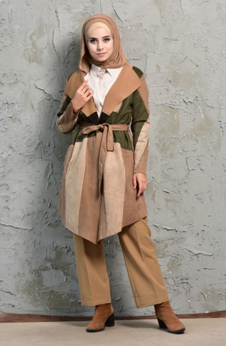 Khaki Trench Coats Models 78017-01