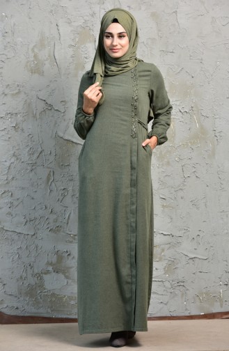 Khaki Hijab Dress 2031-02