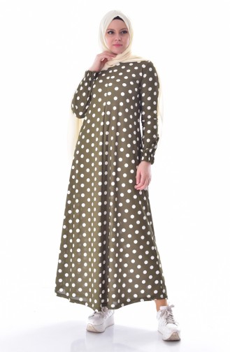 Polka Dot Dress 7043-01 Khaki 7043-01