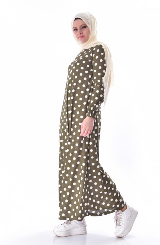 Polka Dot Dress 7043-01 Khaki 7043-01