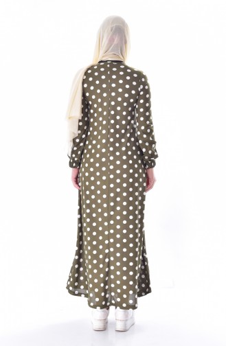 Polka Dot Dress 7043-01 Khaki 7043-01