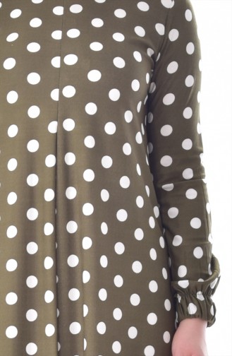 Polka Dot Dress 7043-01 Khaki 7043-01